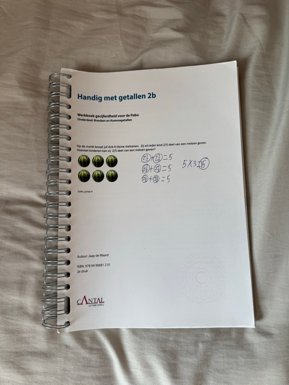 Werkboek Handig met getallen 2b - Breuken en Kommagetallen, Ophalen of Verzenden, Zo goed als nieuw, Overige niveaus