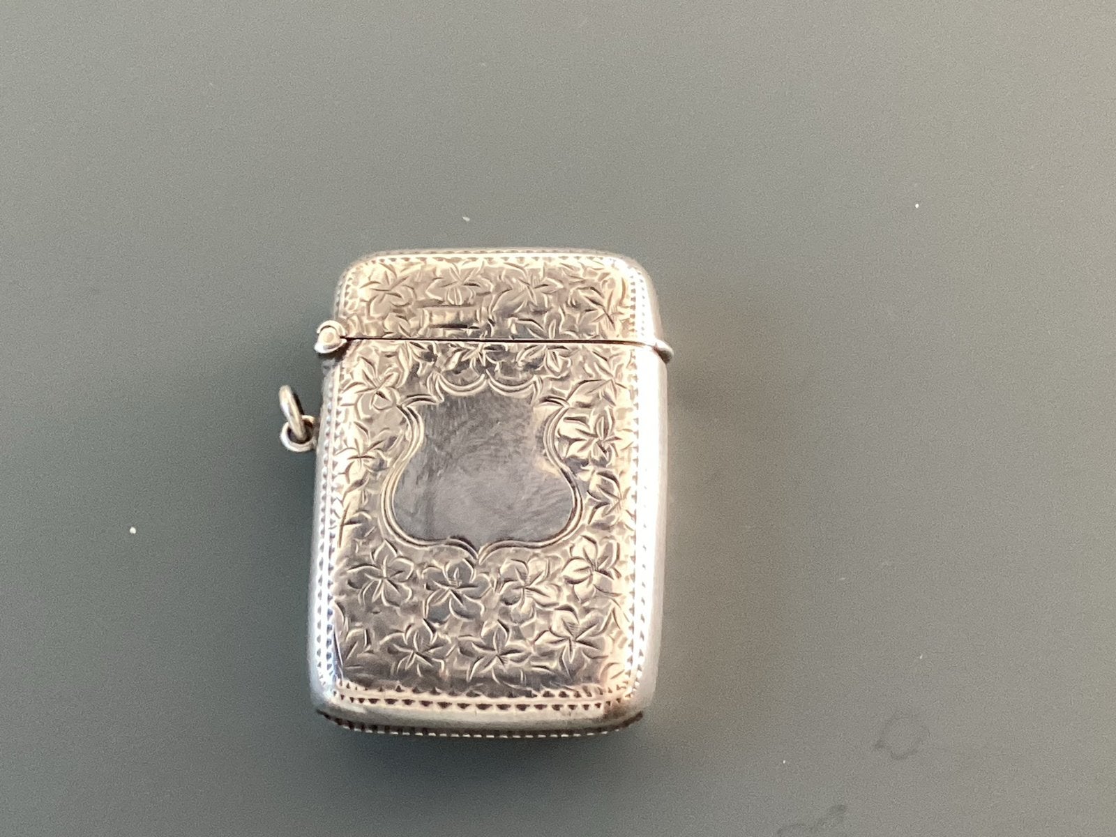Antieke Zilveren Lucifersdoosje met Bloemgravure, Ophalen of Verzenden, Zilver