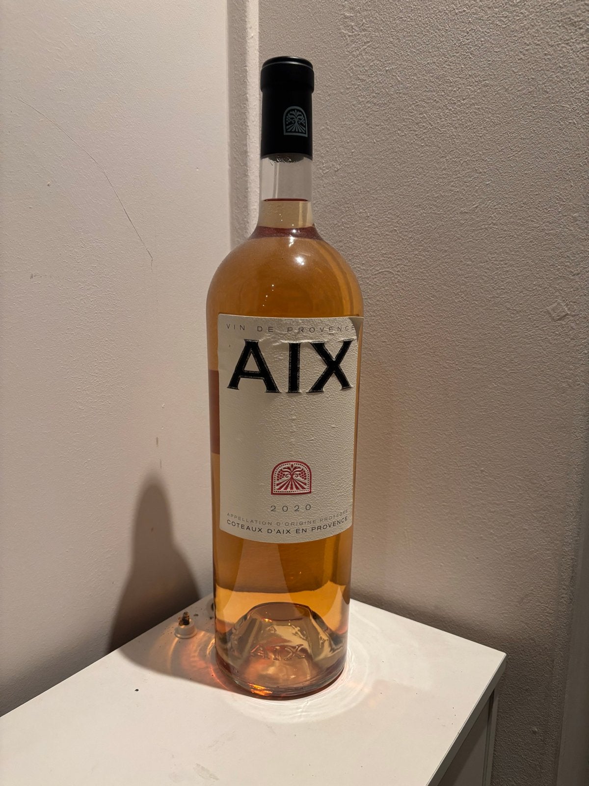 Grote AIX Rosé Wijnfles (300cl) - Decoratief, Verzenden, Zo goed als nieuw, Roze, Glas