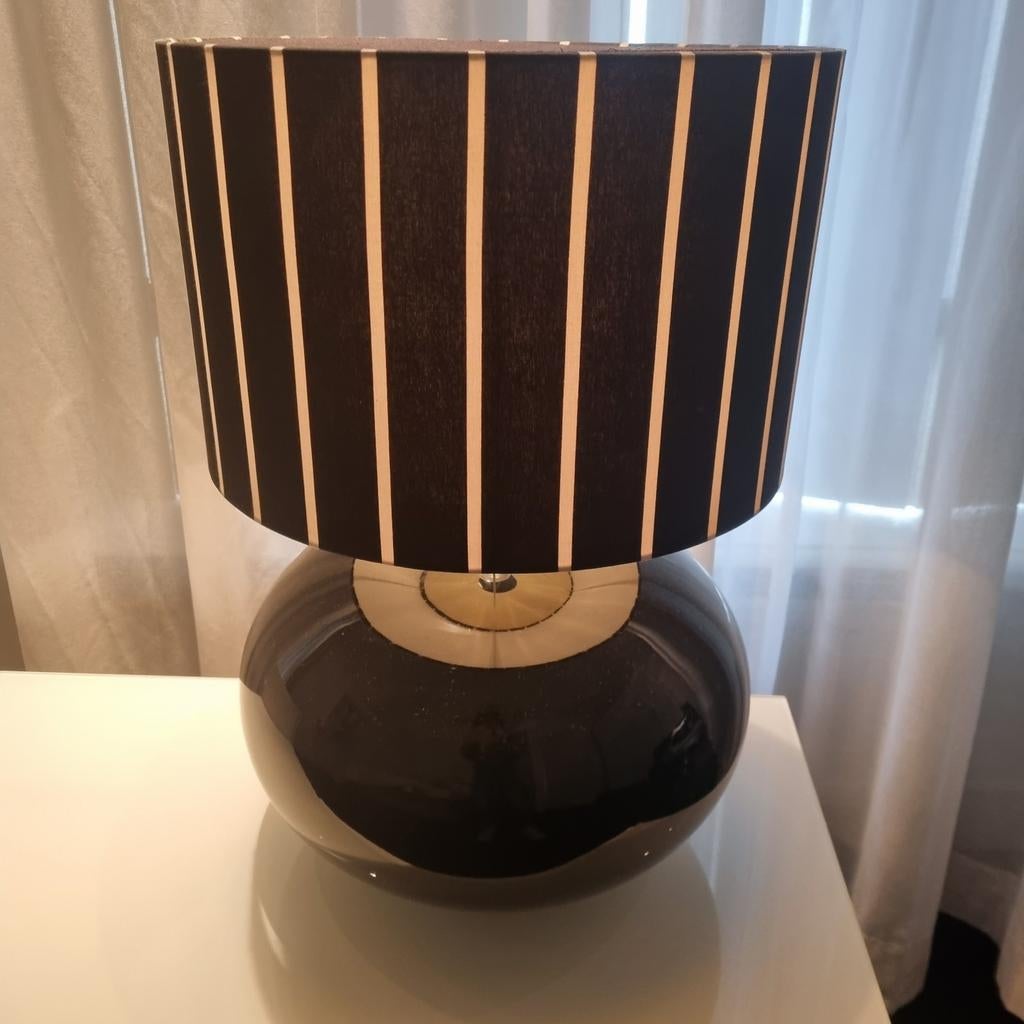 Bollamp zwart/wit, Huis en Inrichting, Lampen | Tafellampen, Ophalen, Zo goed als nieuw, 50 tot 75 cm