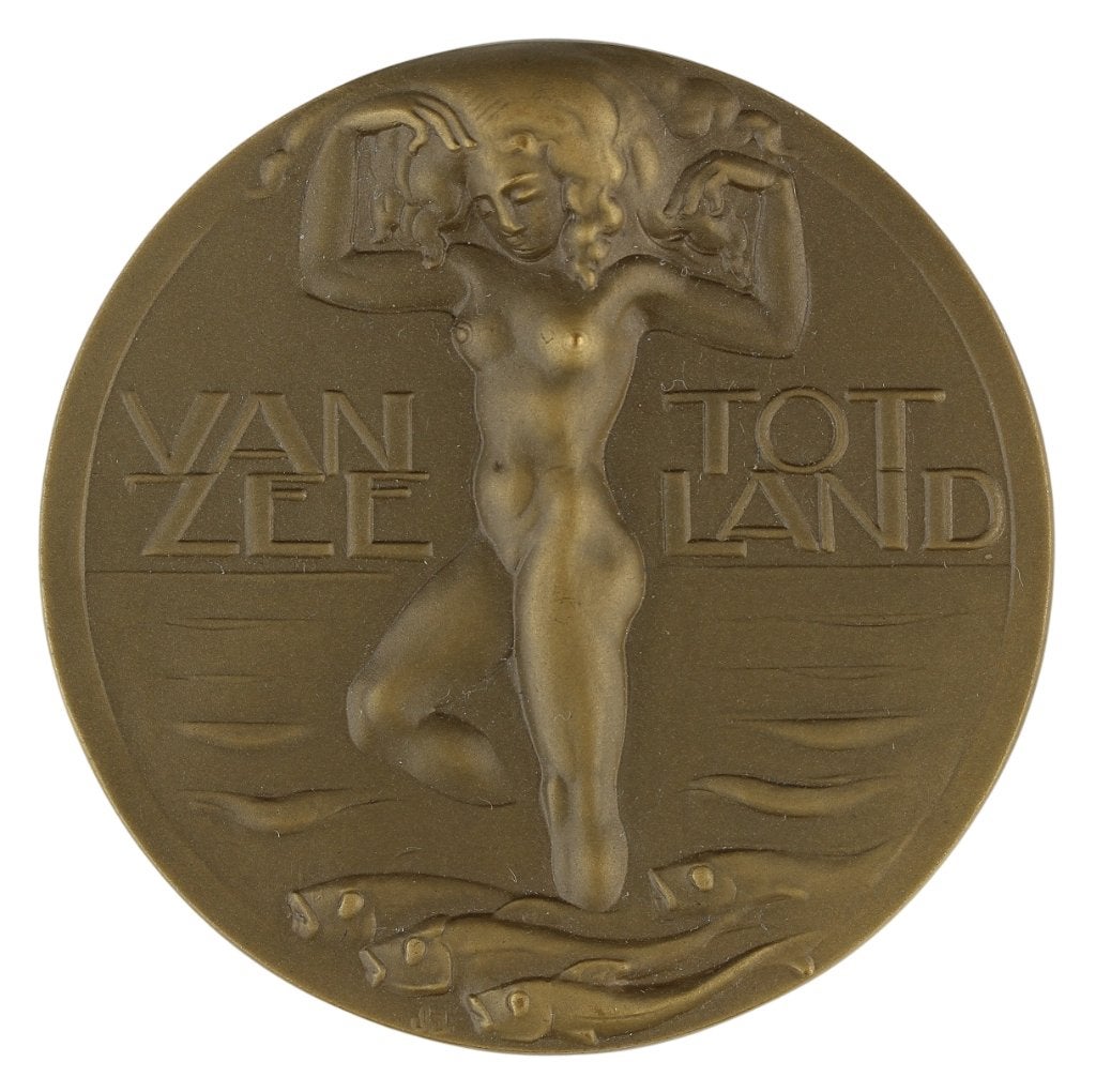 Penningen VPK 1930 Jacobs v.d. Hof : Droogmaking Zuiderzee, Verzenden, Brons, Nederland