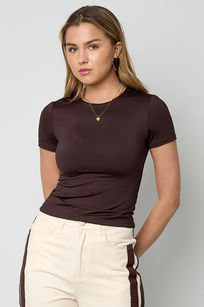 Easyfit Basic T-shirt - Zwart/Bruin - Nieuw, Zwart, Nieuw, Ophalen of Verzenden, Korte mouw