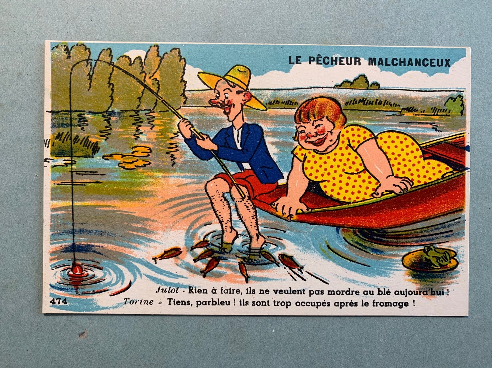 Le pêcheur malchanceux, Ophalen of Verzenden, 1920 tot 1940, Ongelopen, Overige thema's
