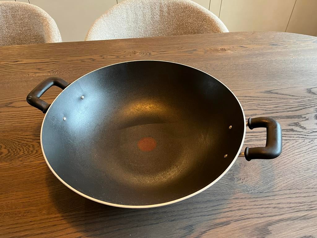 Tefal - Grote wokpan met handvatten, Ophalen, Zo goed als nieuw, Aluminium, Wok