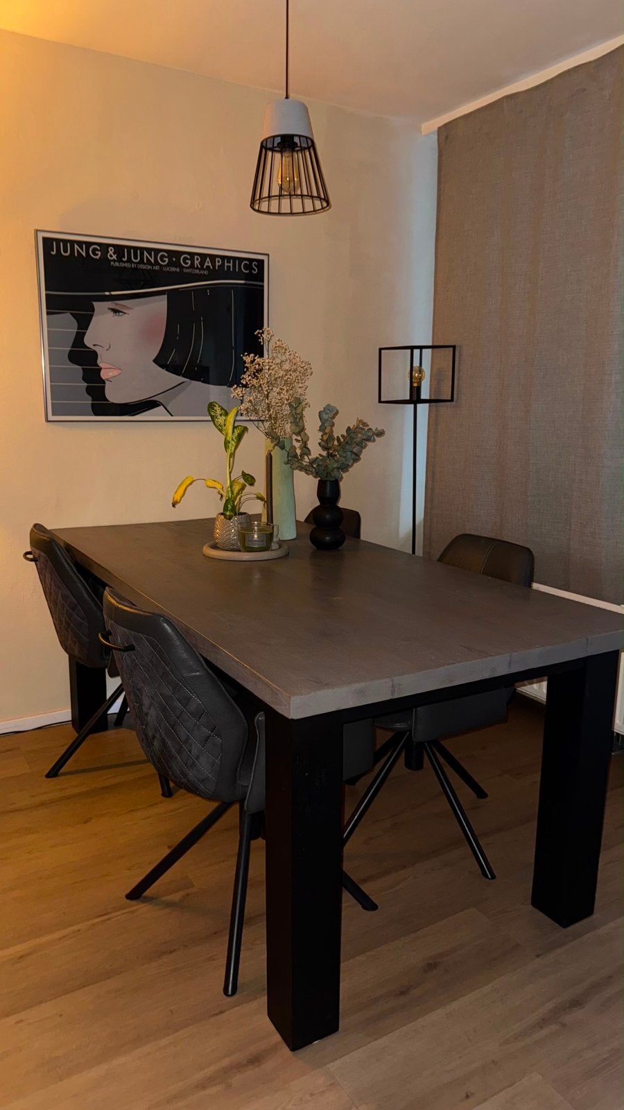 Luxe eetkamerset: draaistoelen (leer/suède) en eettafel, Huis en Inrichting, Tafels | Eettafels, Ophalen, Overige materialen, Design