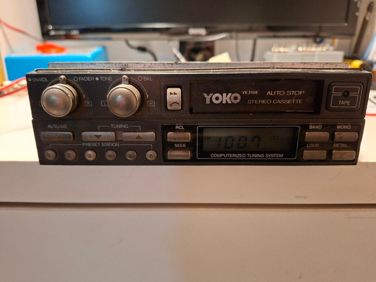 Goedwerkende YOKO YK310E Cassettedeck - Geserviced, Auto diversen, Ophalen of Verzenden, Gebruikt