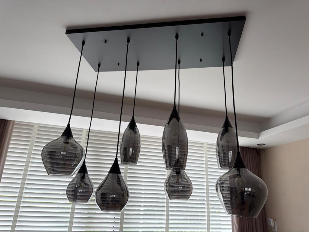 Hanglampen smokey glass, Ophalen of Verzenden, Zo goed als nieuw, Minder dan 50 cm