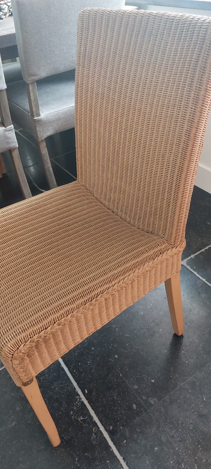 4x Lloyd loom stoel Classic, Ophalen, Bruin, Riet of Rotan, Zo goed als nieuw