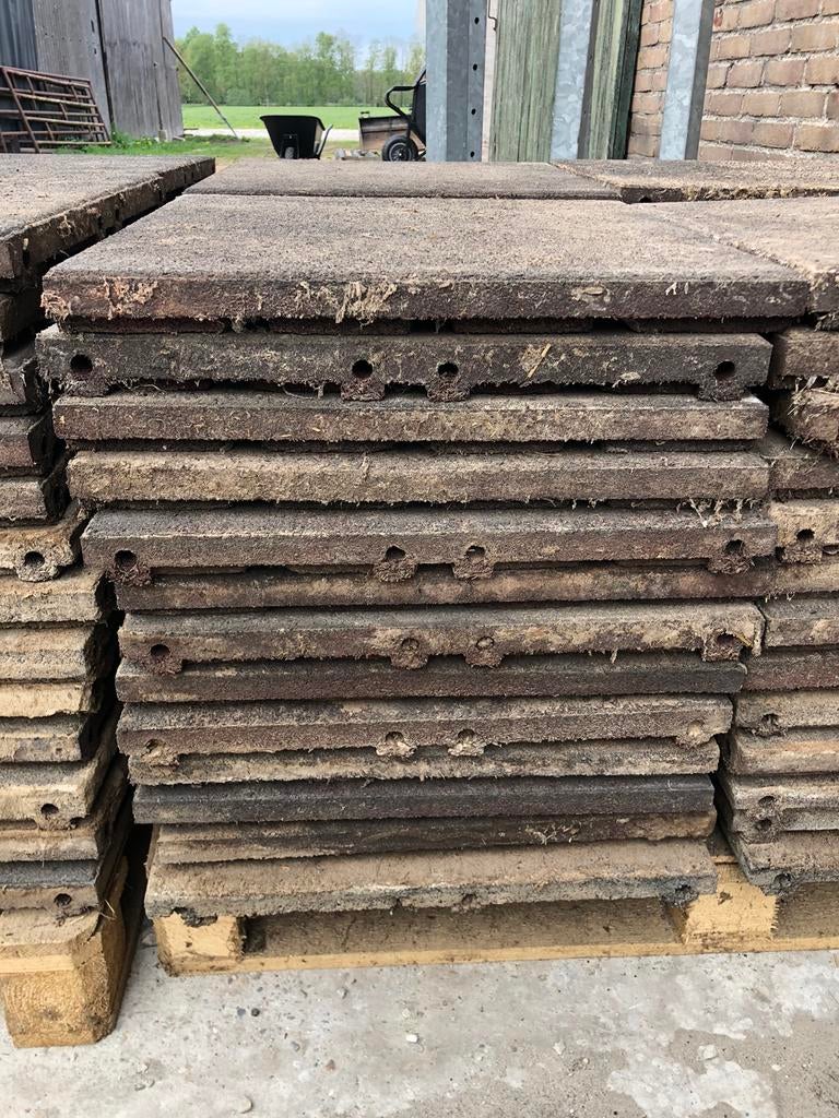 Rubberen stal tegels/matten 50x50, Tuin en Terras, Tegels en Klinkers, Ophalen, Zo goed als nieuw, Rubber, Overige typen