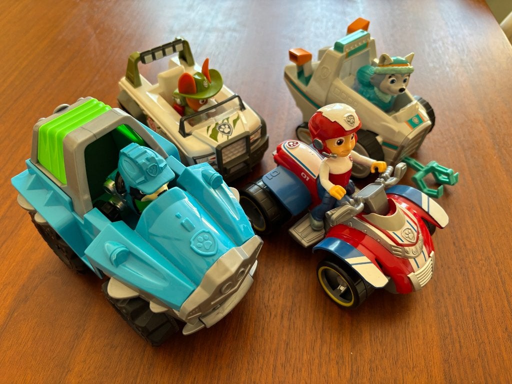 Paw Patrol 4 voertuigen, Ophalen of Verzenden, Gebruikt