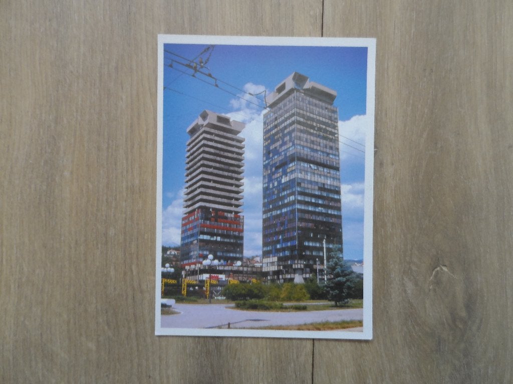 Ansichtkaart Sarajevo UNITIC Twin Towers, Bosnia, Ophalen, Landmacht, Nederland
