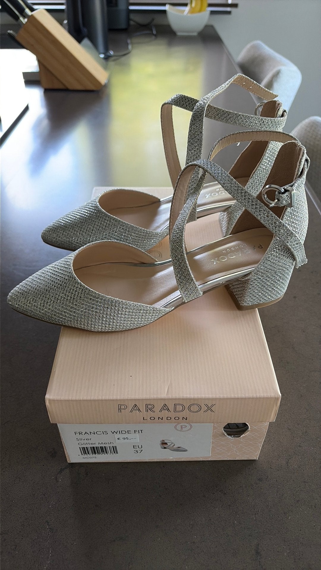 Paradox silver, glitter mesh, pump., Kleding | Dames, Ophalen, Pumps, Overige kleuren, Nieuw