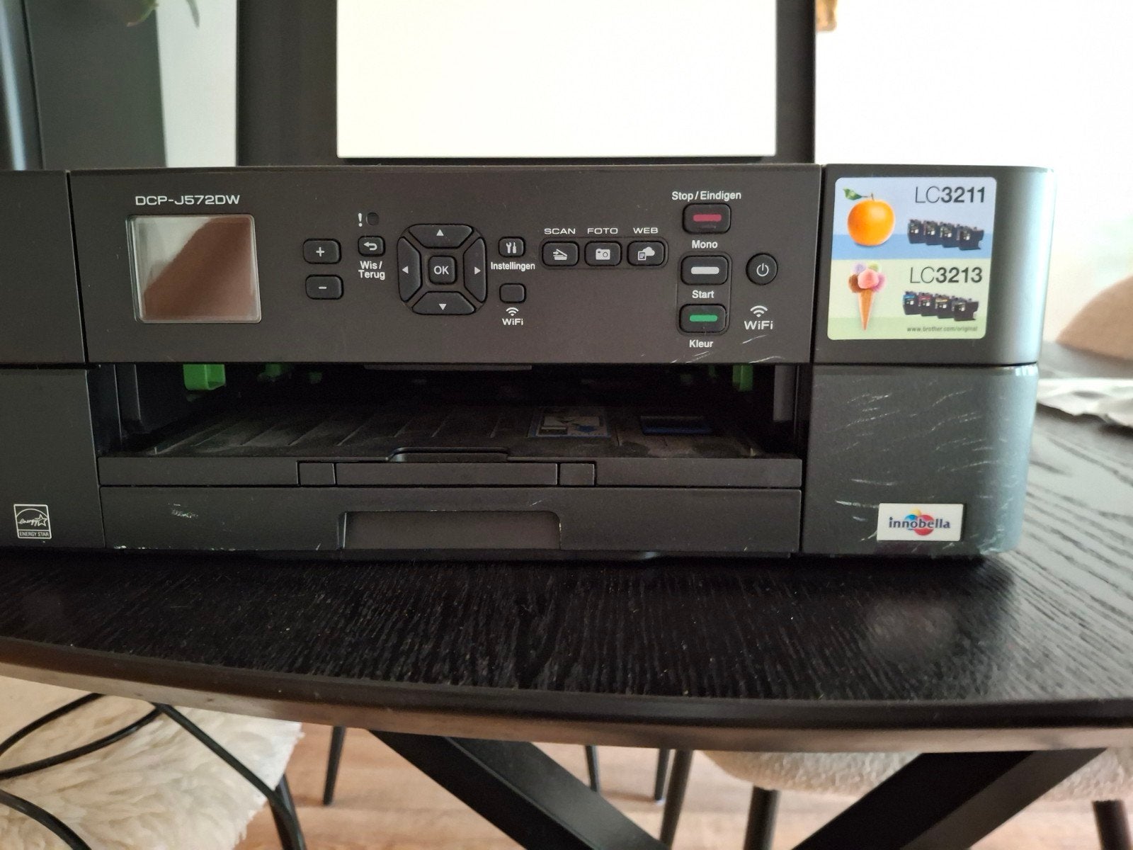 Draadloze Brother printer met 3 inktpatronen, Ophalen, Zo goed als nieuw, Printer