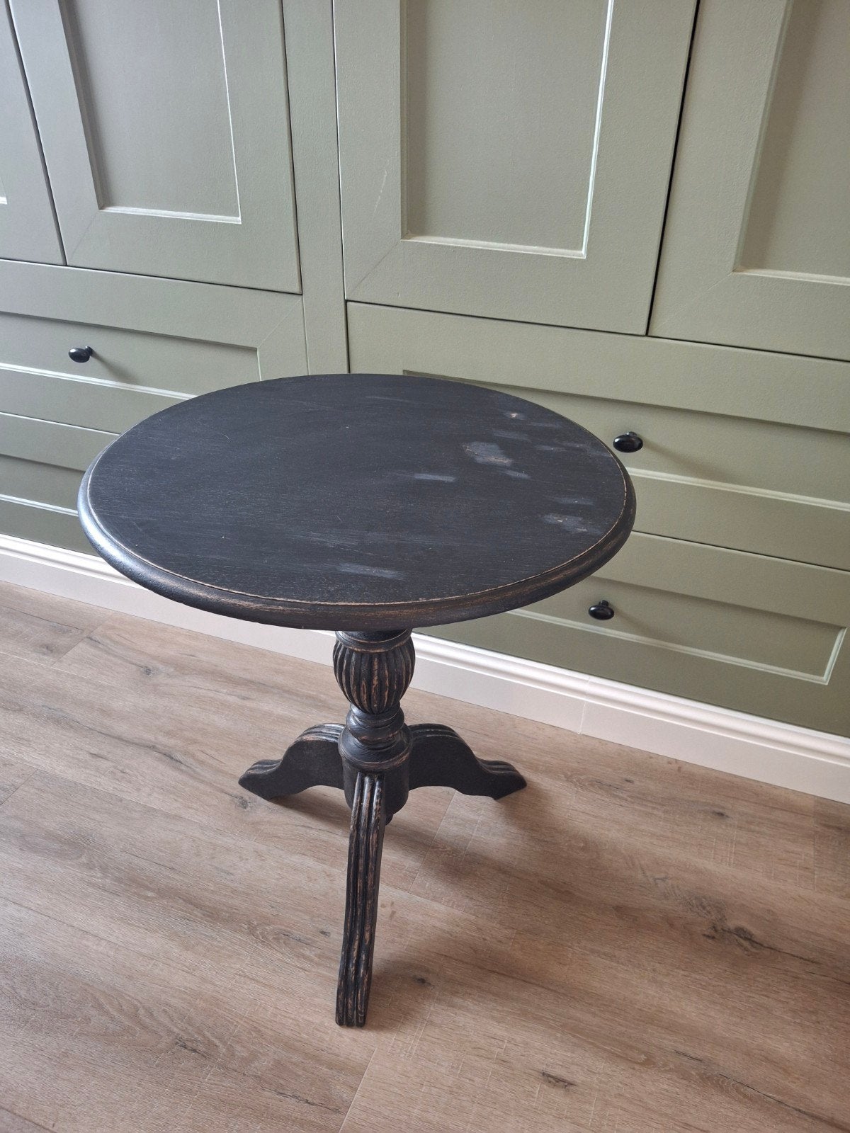 Wijntafeltje Het Olde Jagthuys - Zelf geschilderd, Huis en Inrichting, Minder dan 55 cm, Gebruikt, Vintage, Brocante, Rond