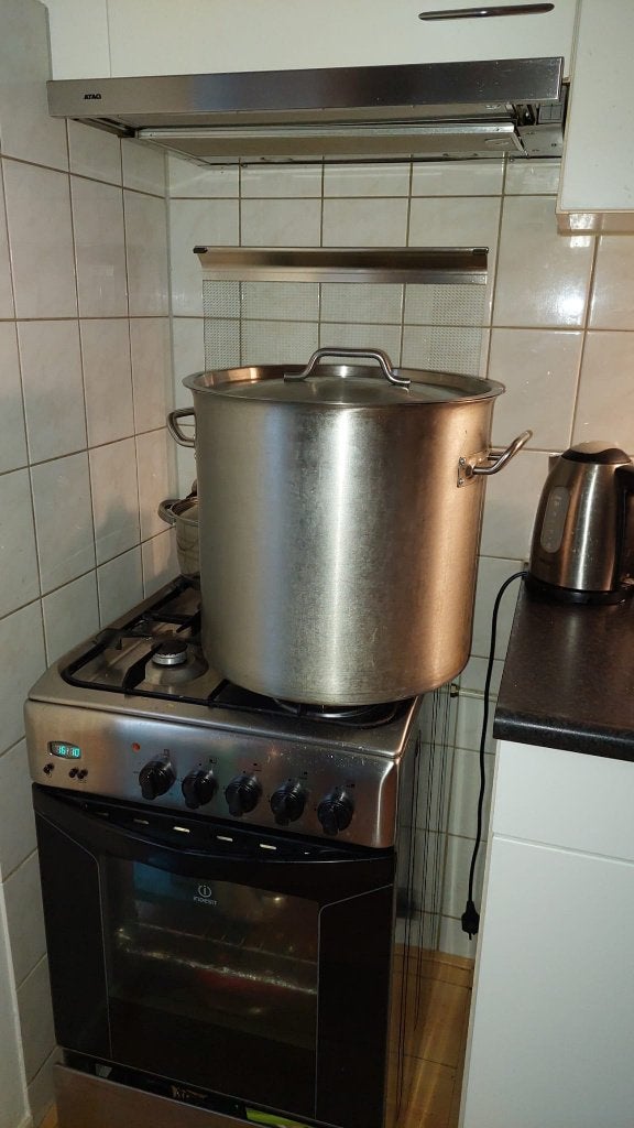 RVS horecapan soeppan spareribs H36 B39, Huis en Inrichting, Keuken | Potten en Pannen, Ophalen, Gebruikt, Rvs, Kookpan