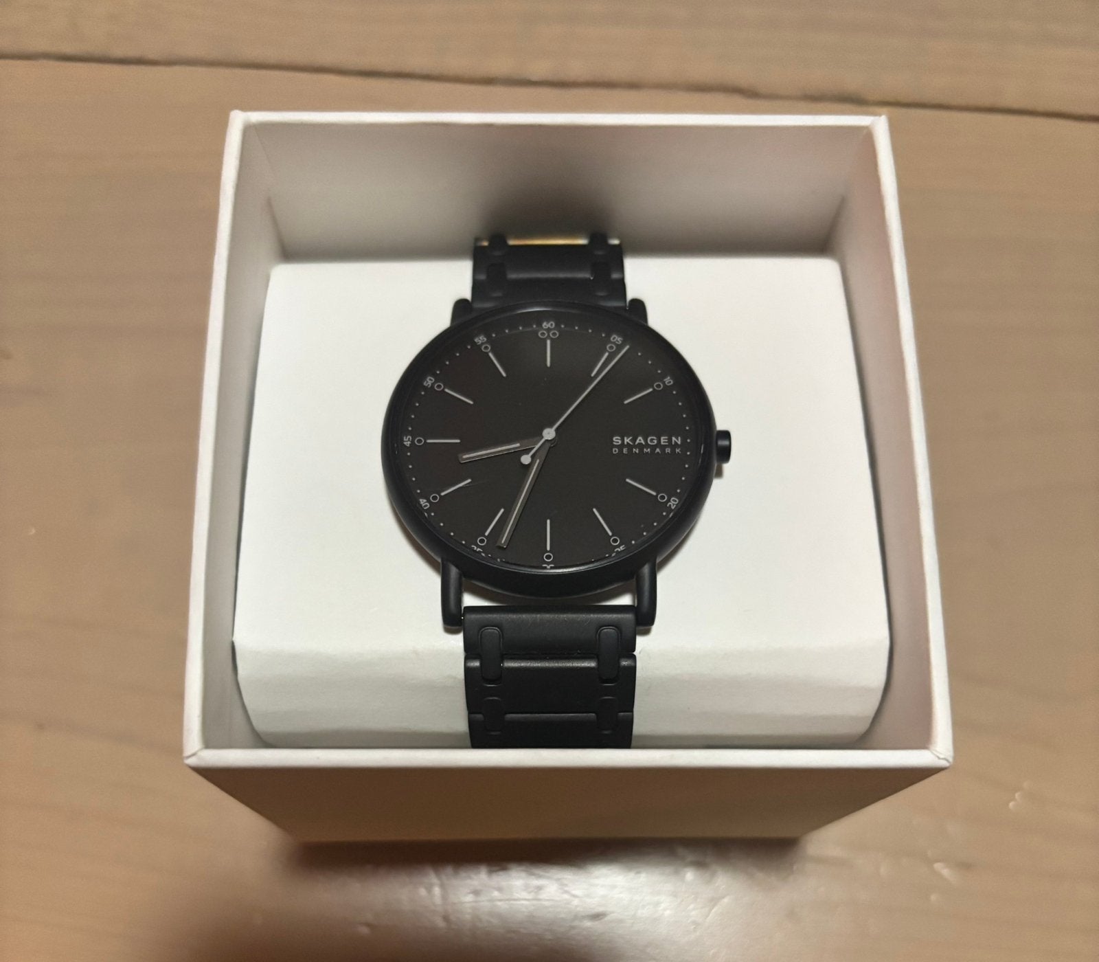 Skagen Denmark horloge zwart, Ophalen, Zo goed als nieuw, Polshorloge, Overige merken