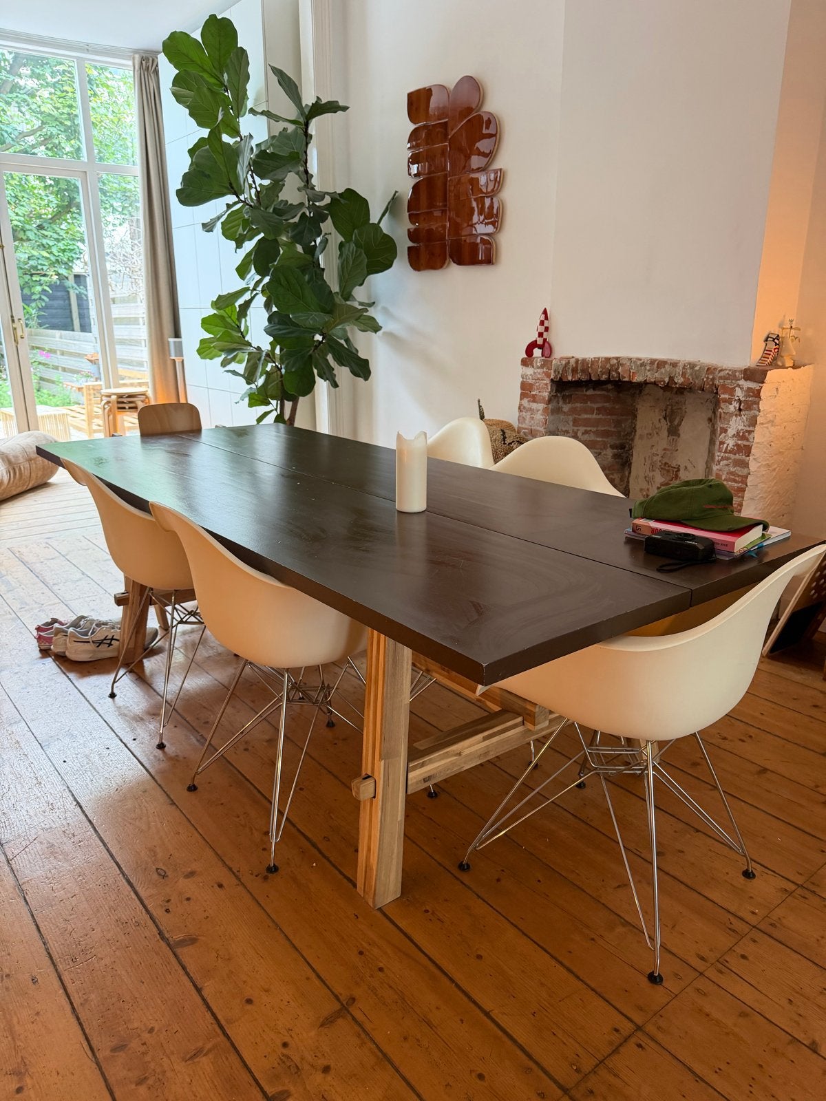 Ikea skogsta Geverfde eettafel - opknapper, Ophalen, Gebruikt, 200 cm of meer, 50 tot 100 cm