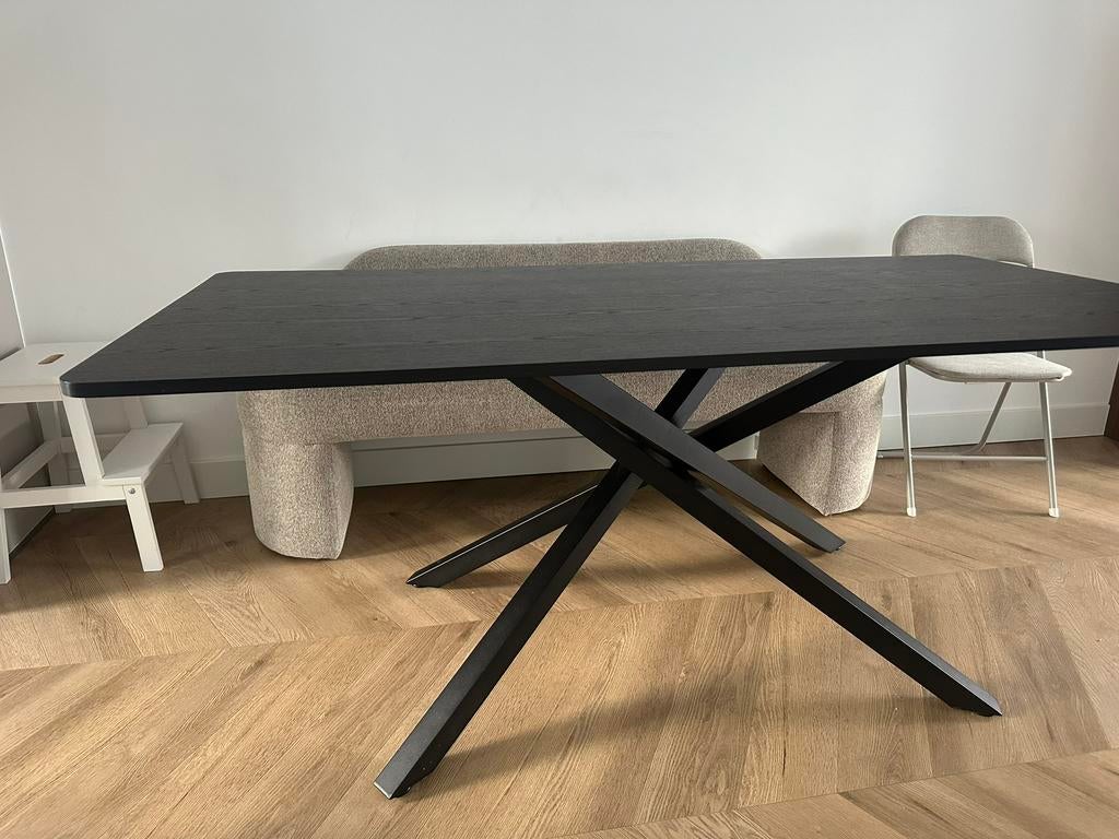 Rechthoekige eettafel met kruispoot 180 cm, Huis en Inrichting, Tafels | Eettafels, Ophalen, 50 tot 100 cm, Zo goed als nieuw
