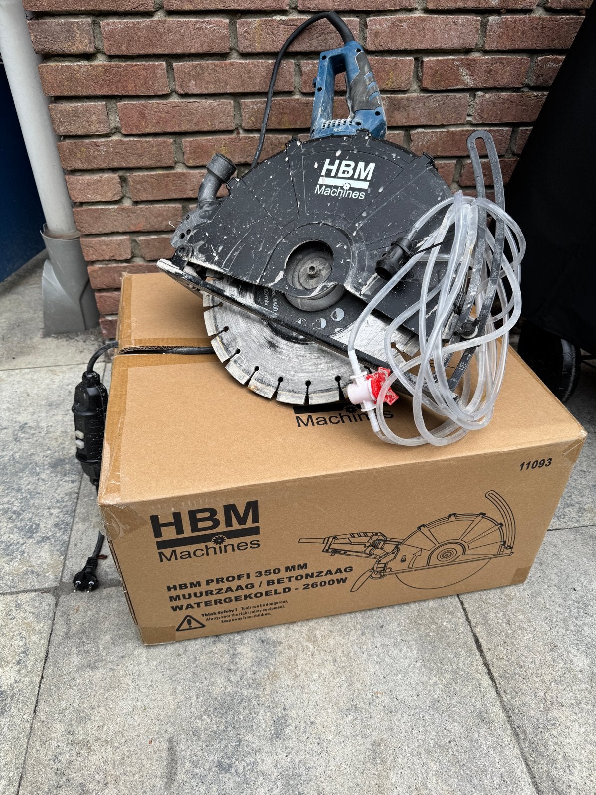 HBM Profi 350 mm Muurzaag/Betonzaag Watergekoeld 2600W, Doe-het-zelf en Verbouw, Gereedschap | Zaagmachines, Gebruikt, Overige typen