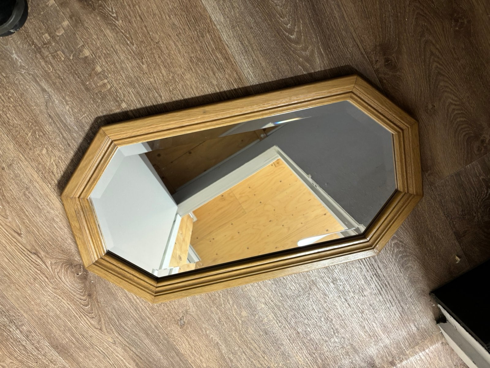 Blank ijken spiegel ovaal model, Huis en Inrichting, Woonaccessoires | Spiegels, Ophalen, Minder dan 50 cm, Zo goed als nieuw