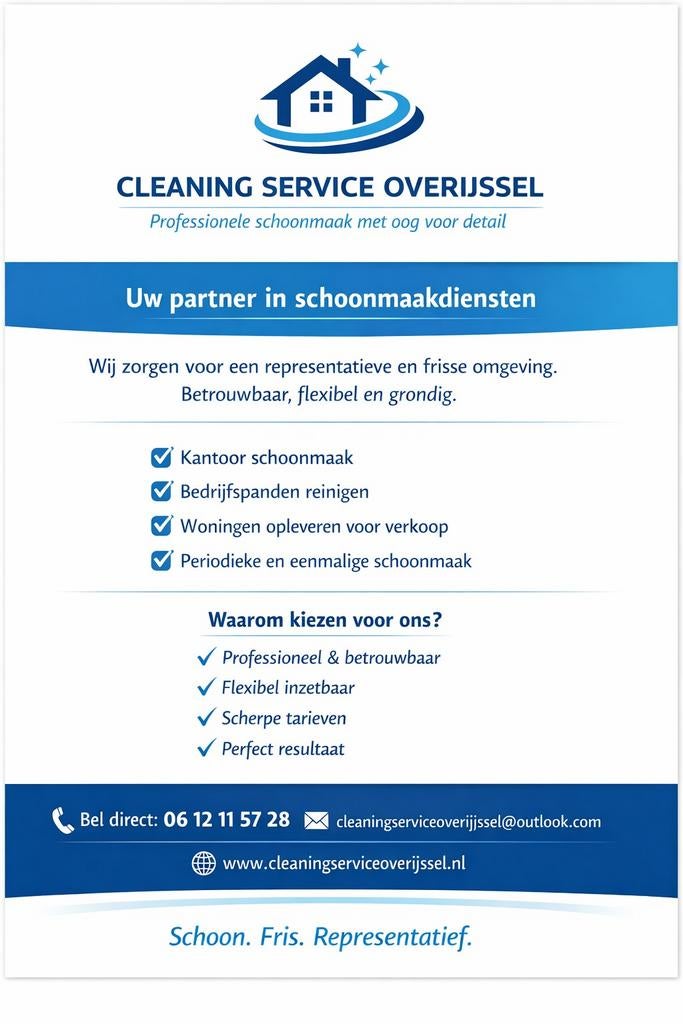 Voor al uw schoonmaak werkzaamheden, Ophalen