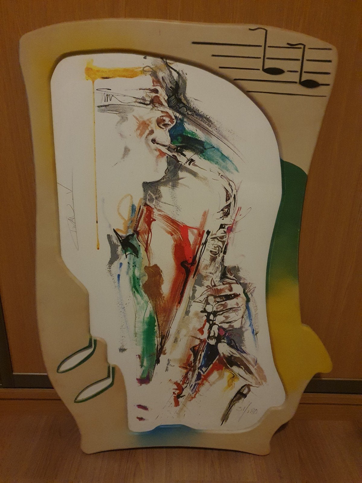 Zeefdruk Twan van de Vorstenbosch. saxofonist, Ophalen