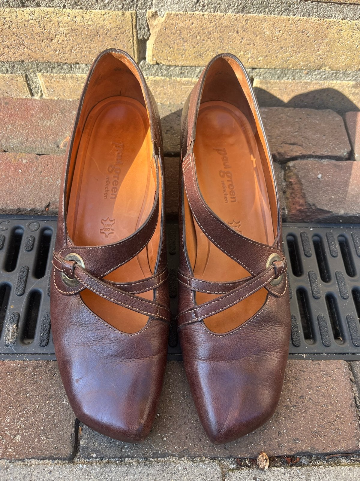 Paul Green München bruine leren schoenen maat 38, Schoenen met lage hakken, Bruin, Ophalen of Verzenden, Gedragen