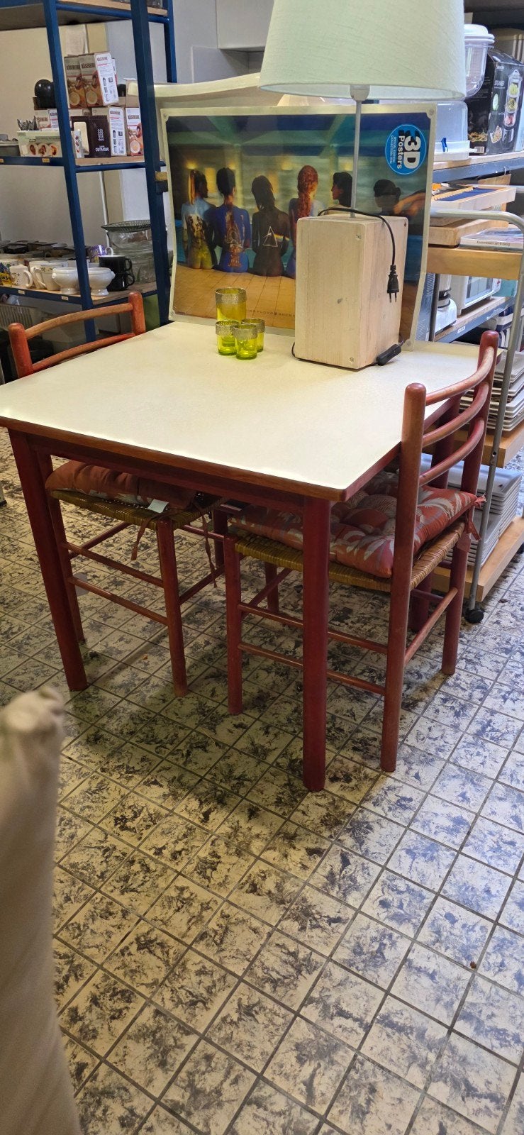 Vintage tafel met 2 stoelen, Antiek en Kunst, Ophalen