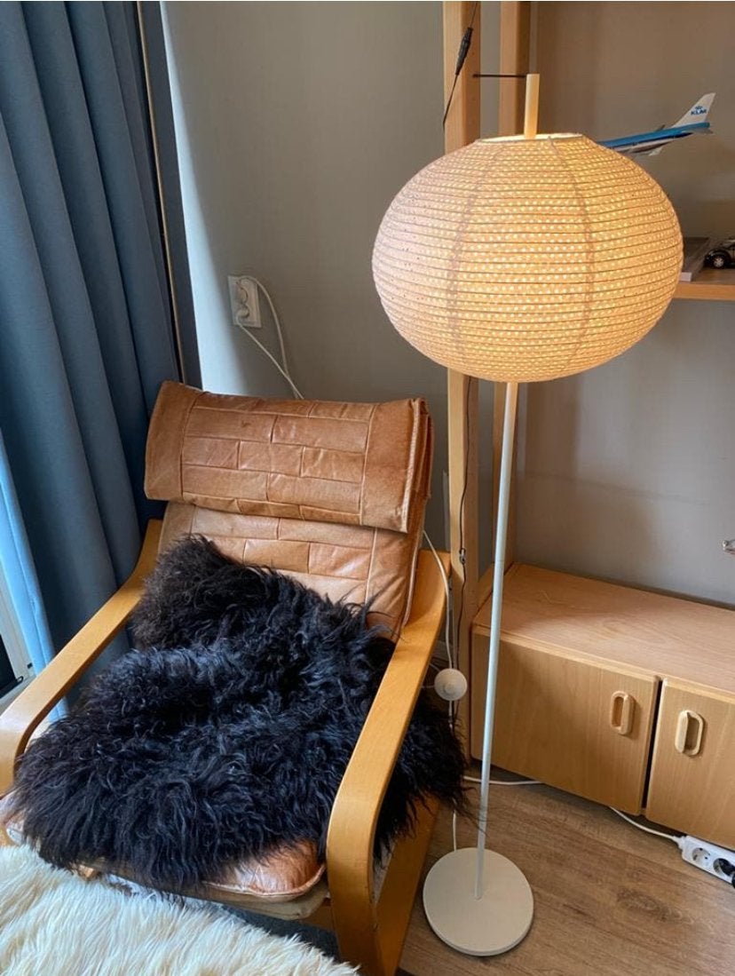 Vintage IKEA Sollefteå vloerlamp - Maria Vinka design, Ophalen, Gebruikt, Textiel, E27 (groot)