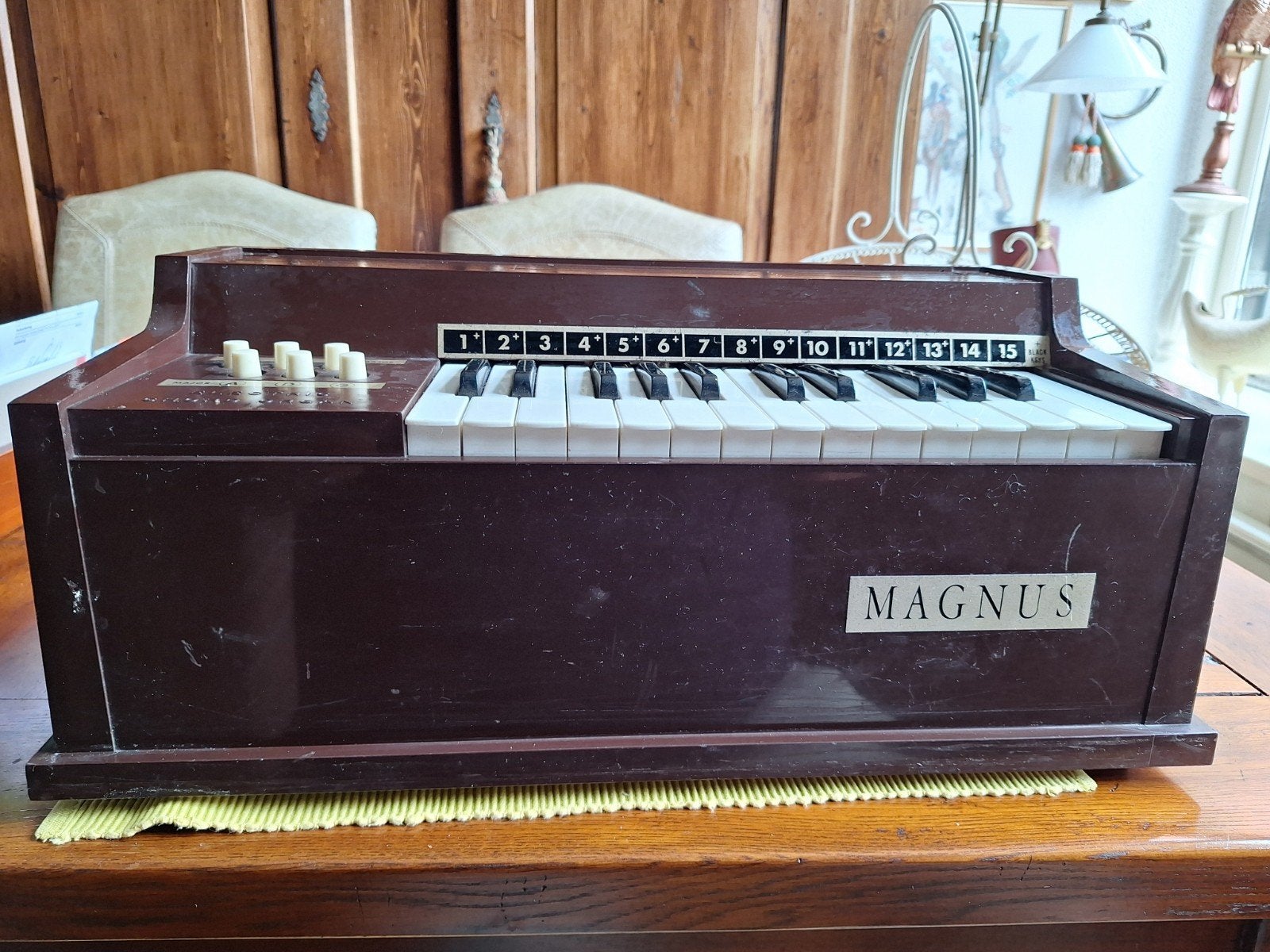 Oud elektrisch akkoord orgel, Ophalen of Verzenden, Gebruikt, 2 klavieren, Orgel
