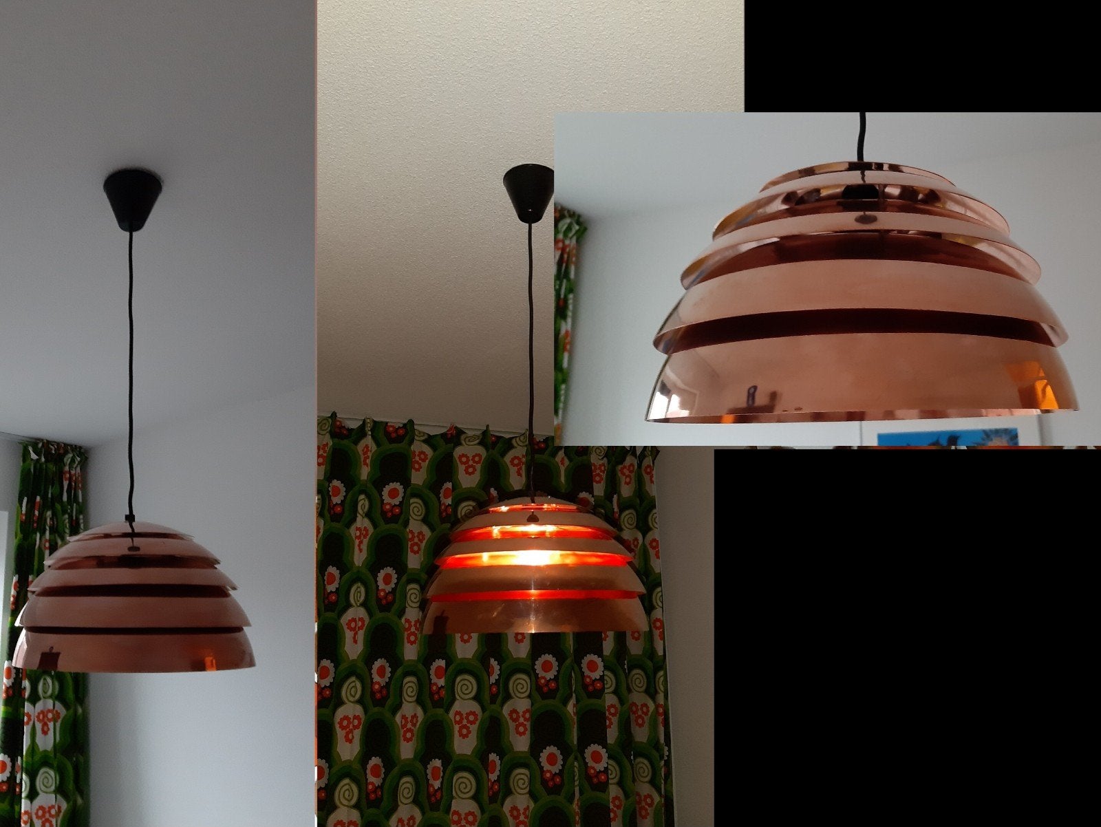 Vintage koperen lamp van Hans-Agne Jakobsson Beehive, Ophalen of Verzenden, Gebruikt