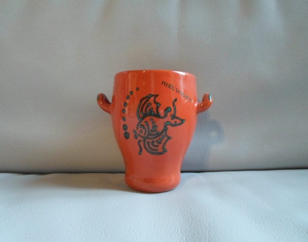 Flora Gouda Vaasje Vis Oranje, Antiek en Kunst, Ophalen of Verzenden