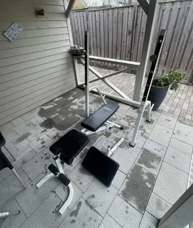 Squat rack power rack bench press krachtstation Halter rek, Ophalen, Zo goed als nieuw, Benen, Overige typen