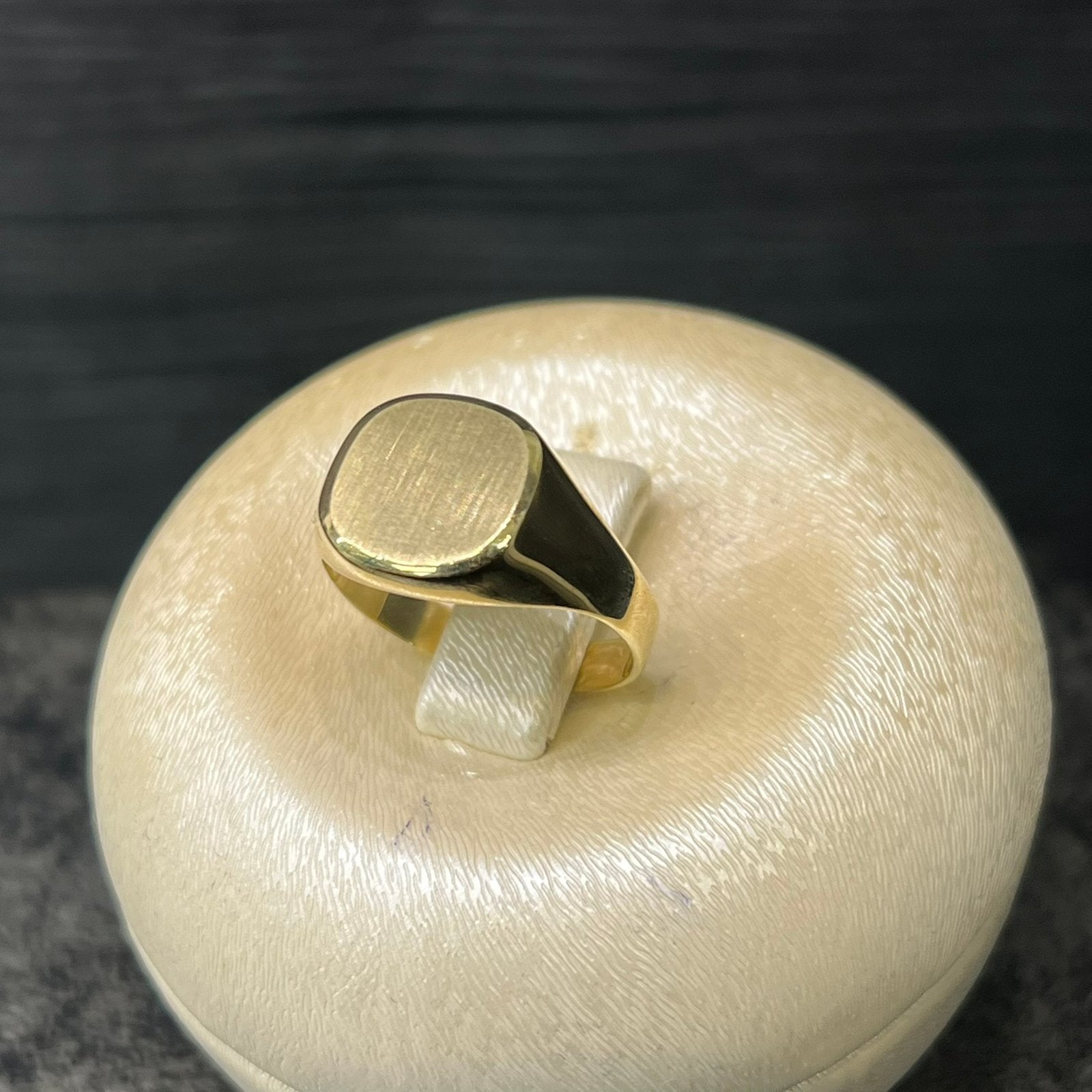 14k gouden zegelring heren ring, Ophalen of Verzenden, Zo goed als nieuw, Goud, Dame