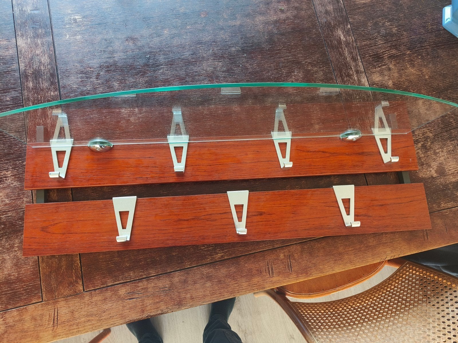 Wandkapstok met glazen plank, Ophalen, Hout, Wandkapstok, Minder dan 100 cm