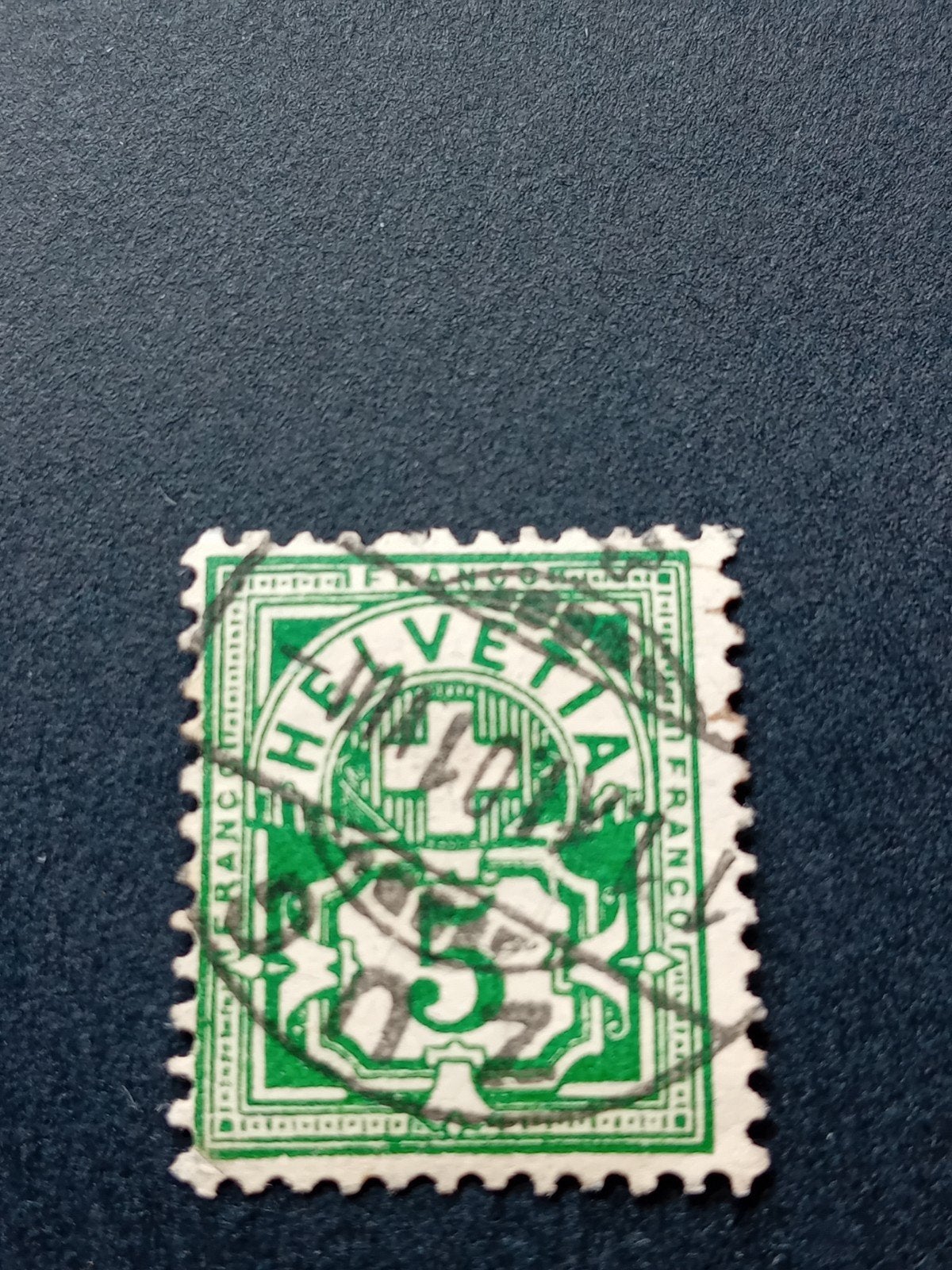 Zeldzame Zwitserse postzegel Helvetia 5 centimes gestempeld, Ophalen of Verzenden