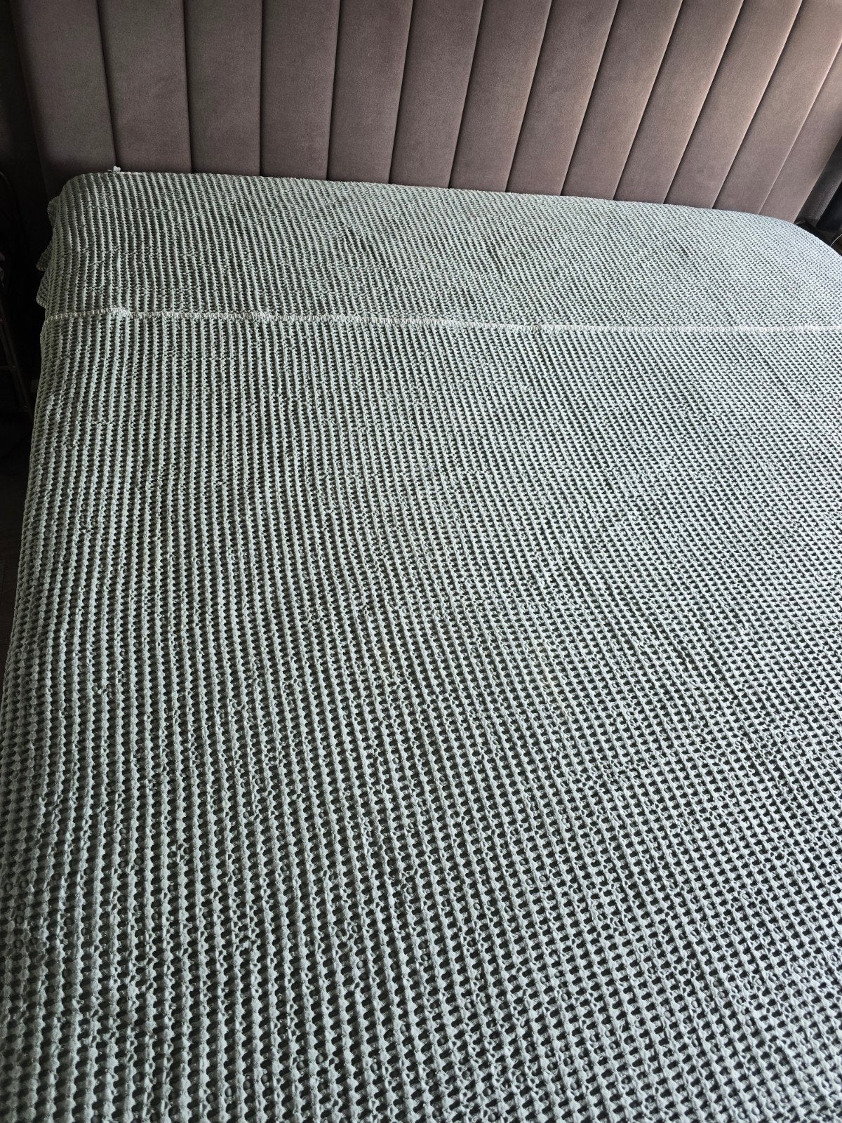 Koekai groene wafel sprei 190x210, Huis en Inrichting, Slaapkamer | Beddengoed, Overige typen, Tweepersoons, Ophalen of Verzenden