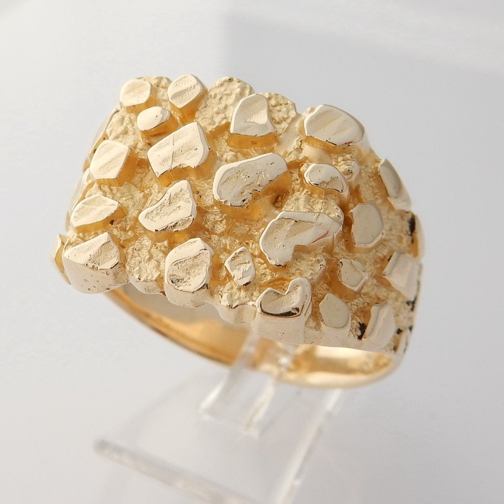 Zware brede 14 karaat Gouden Piet Piet Ring Herenring, Jw, 20 of groter, Verzenden, Heer