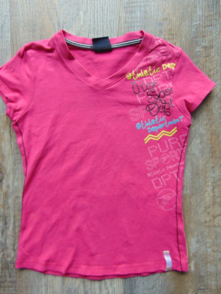 Dutchy sportshirt donker roze maat 116 T-shirt, Gebruikt, Dutchy, Meisje, Sport- of Zwemkleding