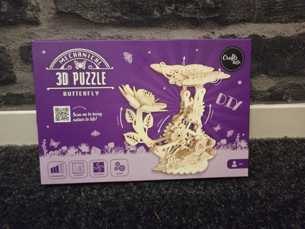 Mechanische 3D Puzzel Vlinder - Crafts & Co, Hobby en Vrije tijd, Denksport en Puzzels, Ophalen of Verzenden, Minder dan 500 stukjes