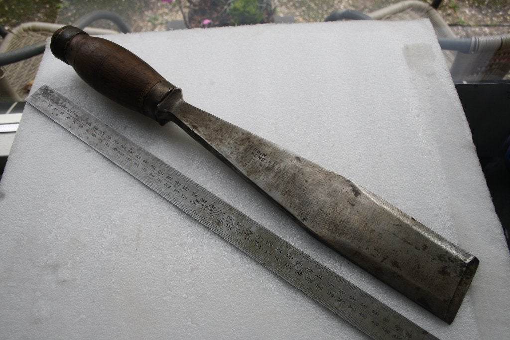 Grote molenbeitel 64 mm, hakbeitel, molenmakers beitel, Ophalen of Verzenden