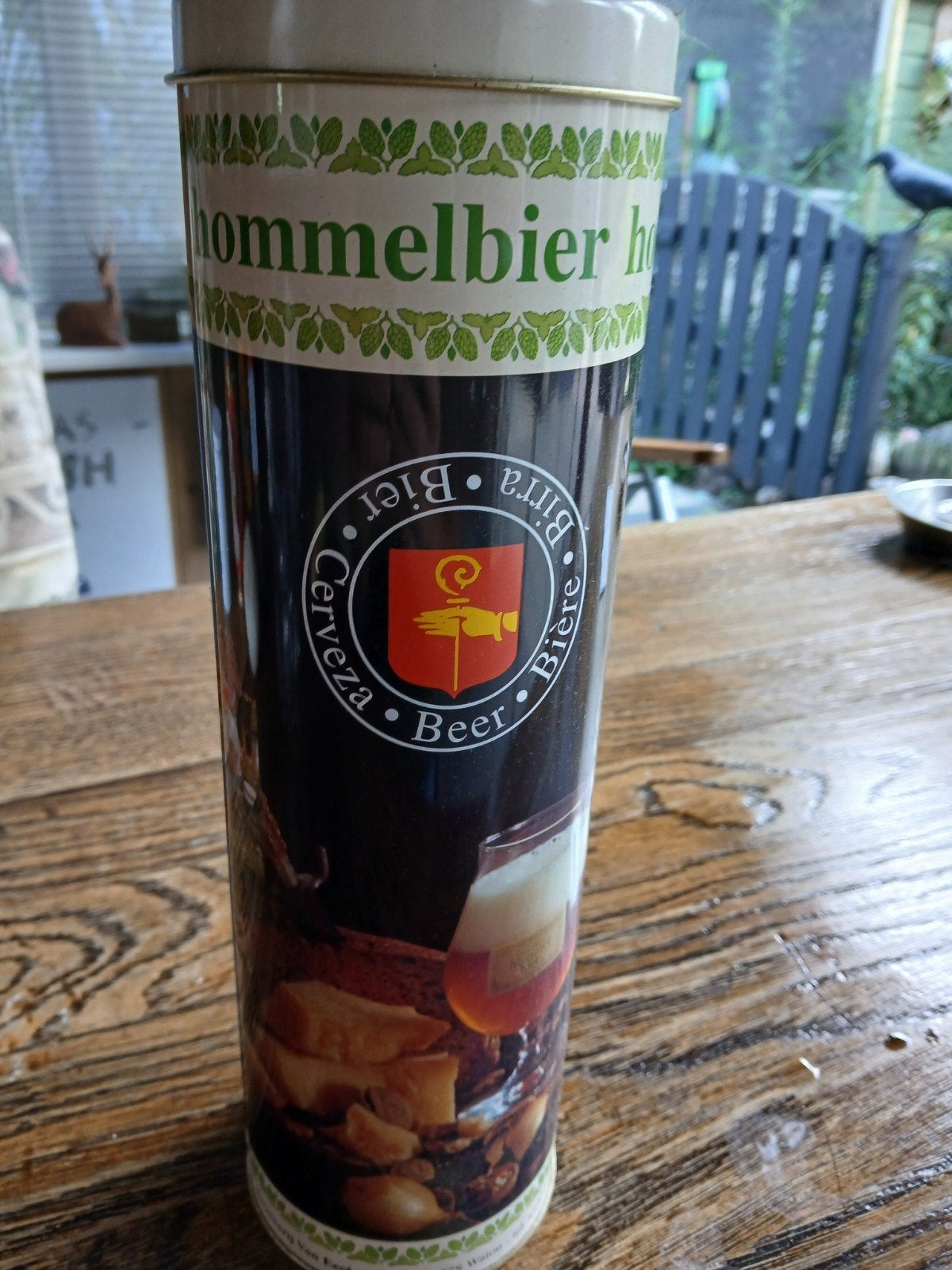 Vintage Hommelbier blik - Decoratief bierblik, Verzamelen, Blikken, Gebruikt, Overige, Overige merken, Ophalen of Verzenden