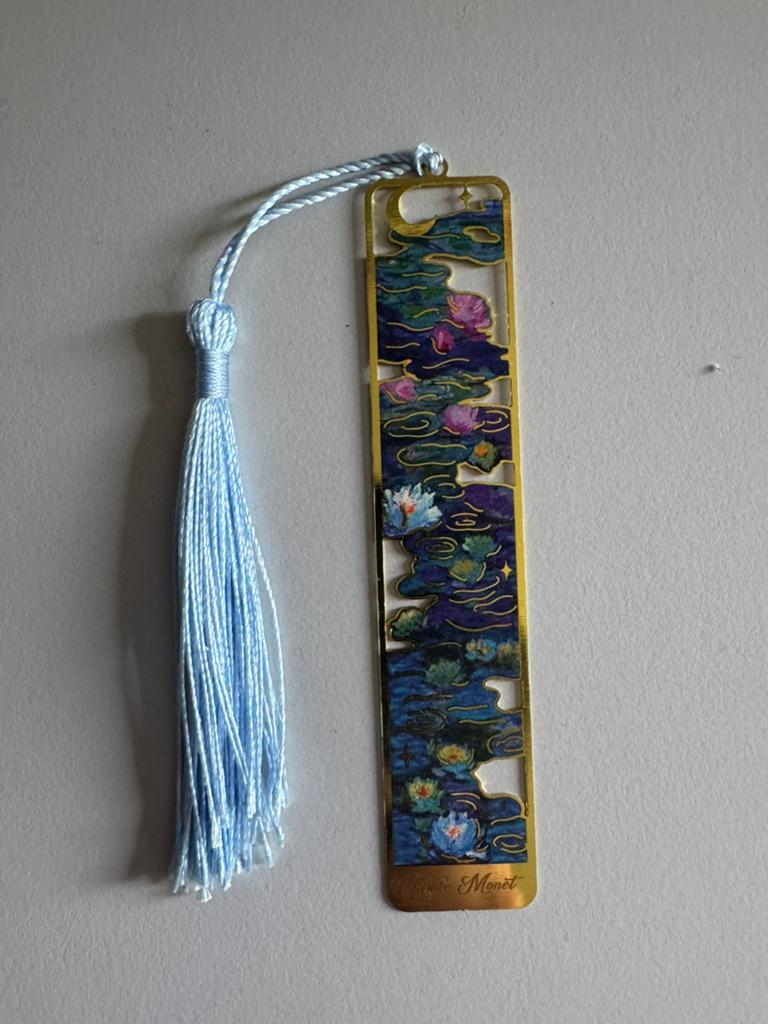 Zgan boekenlegger metaal waterlelies schilderij Claude Monet, Ophalen of Verzenden, Zo goed als nieuw, Overige onderwerpen