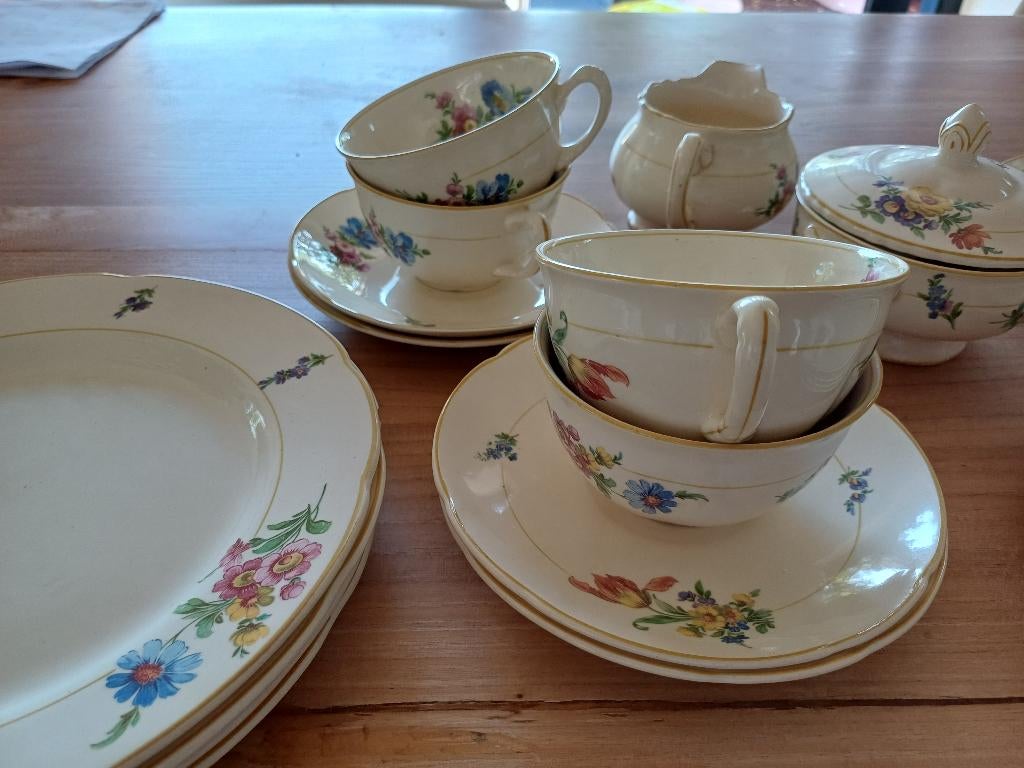 Vintage servies Plateelbakkerij Zuid-Holland Plazuid, Ophalen of Verzenden
