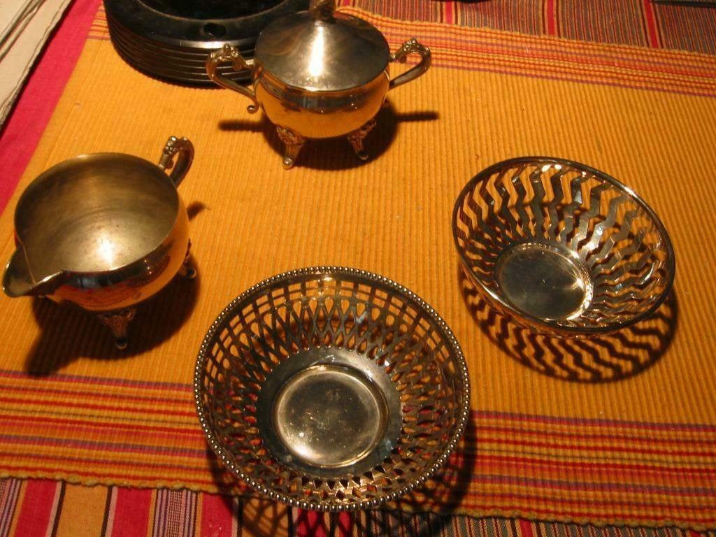 Theesetje: potje, kannetje en 2 mandjes, Ophalen of Verzenden, Overige materialen, Pot, Bus of Blik
