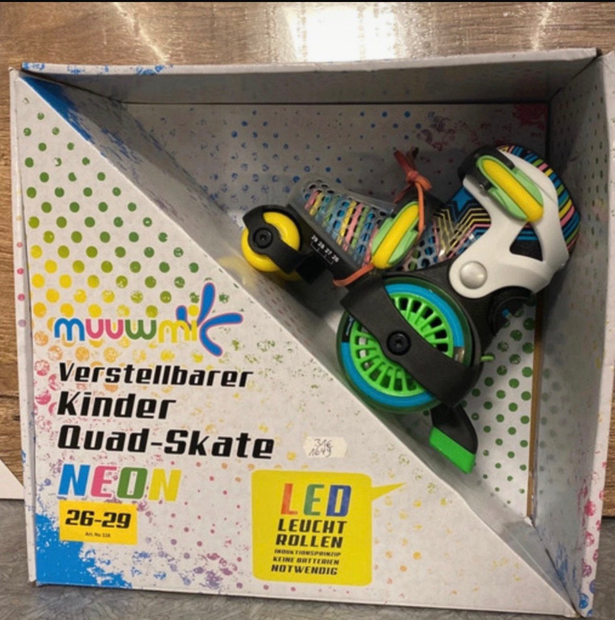 Muuuwmi verstelbare kinder rolschaatsen met LED wielen, Sport en Fitness, Ophalen of Verzenden, Nieuw, Kinderen, Inline skates 4 wielen