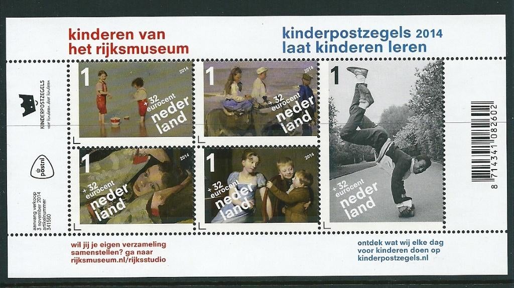 Velletje kinderzegels 2014, no 3235 , Postfris, Ophalen of Verzenden, Postfris