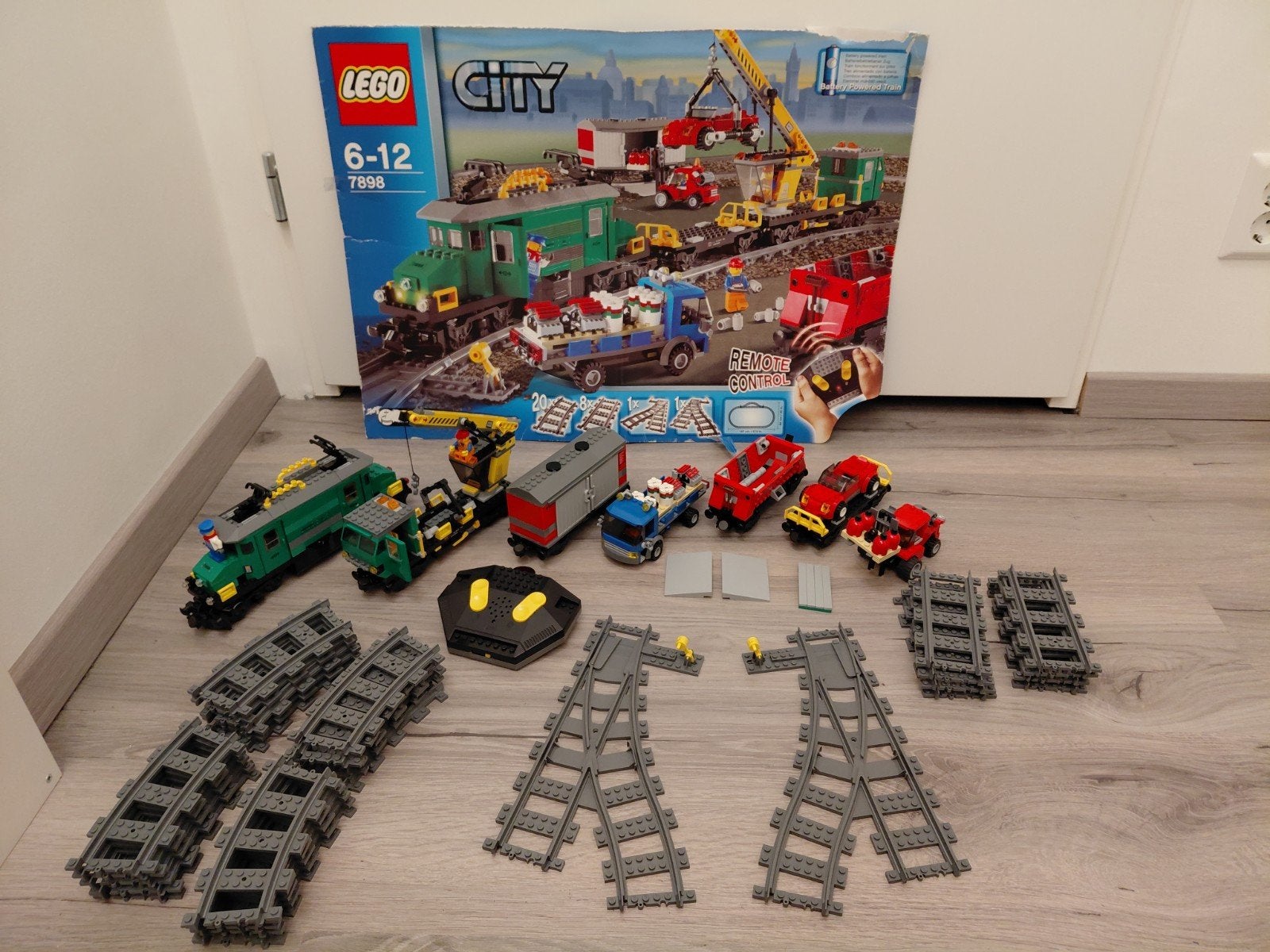 lego city trein 7898.   auto spoor groen Elektrisch, Lego, Ophalen of Verzenden, Complete set, City