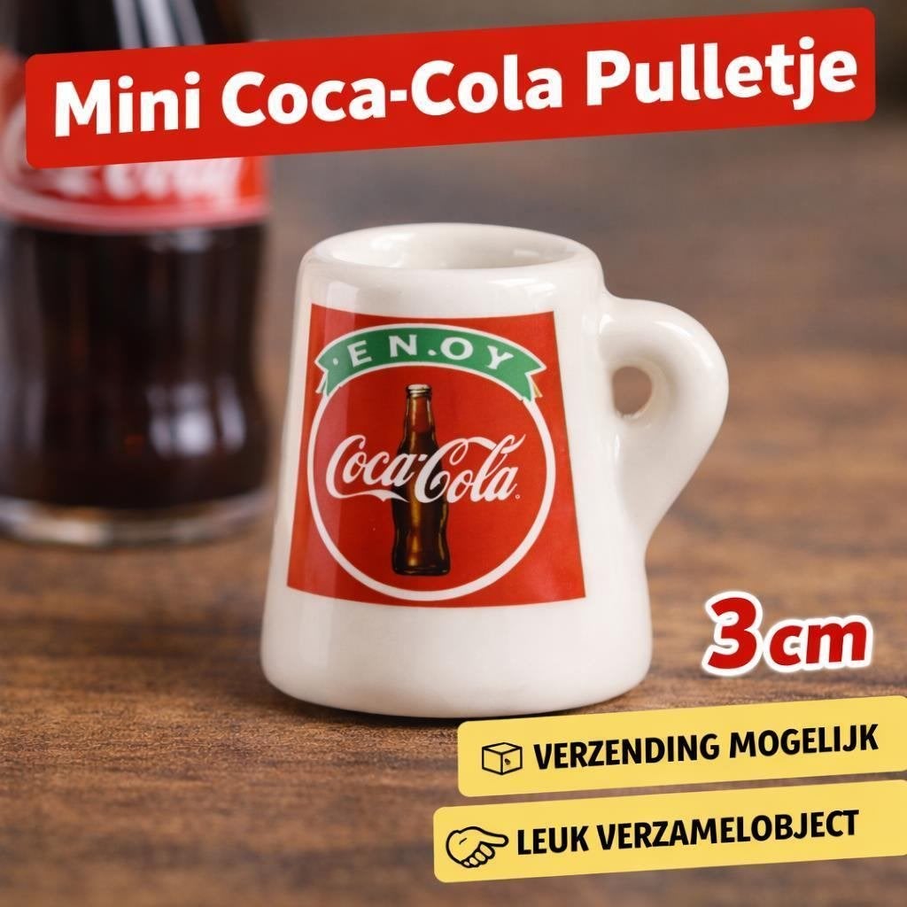 Porseleinen Pulletje – Coca-Cola Logo – Miniatuur, Ophalen of Verzenden, Nieuw