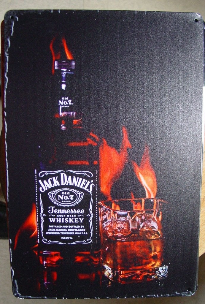 JACK DANIELS REKLAME -METAAL-, Ophalen of Verzenden, Gebruikt, Reclamebord